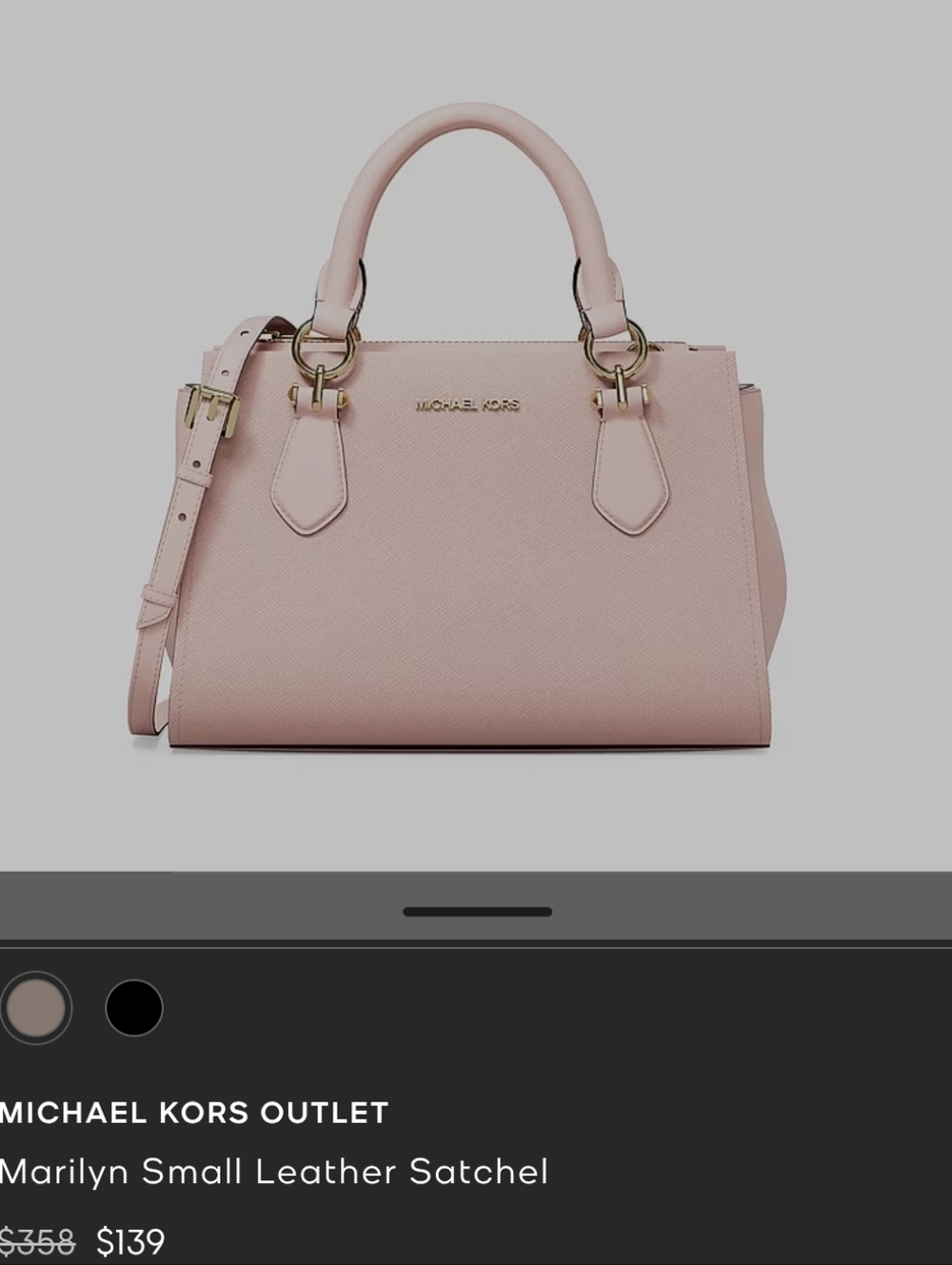 Michael Kors Blush Pink Leather Satchel with Gold Hardware